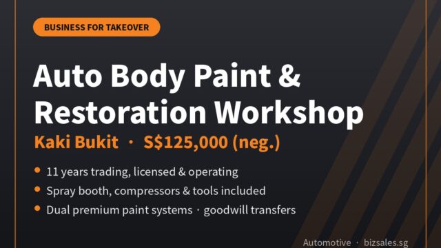 Auto body paint and restoration workshop for takeover in Kaki Bukit, Singapore